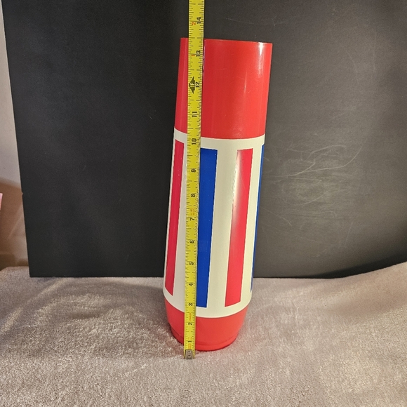 Vtg Red White and Blue Rocket Shape Thermo-Serv Thermos Y2K Made in USA - Picture 7 of 7